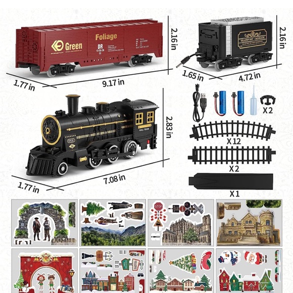 Electric Rechargeable🔋Train🚂Toy with Steam Engine w Light💡and Sounds🔊 - Picture 5 of 8